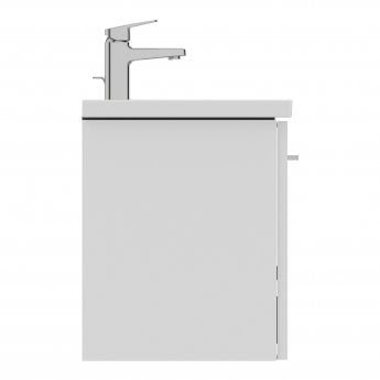 Ideal Standard I.Life S Compact Wall Hung 1-Drawer Vanity Unit with Basin and Brushed Chrome Handle 500mm Wide - Matt White