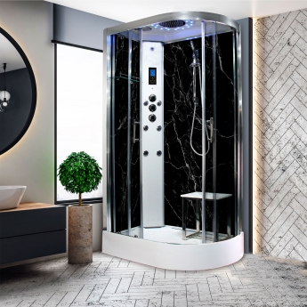 Insignia Marble Edition Offset Quadrant Steam Shower Cabin