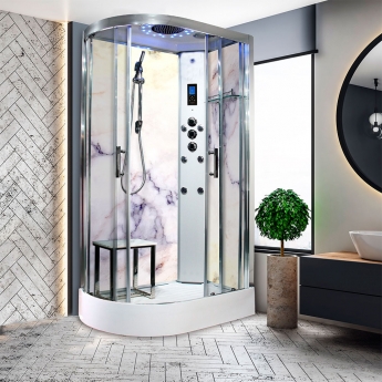 Insignia Marble Edition Offset Quadrant Non-Steam Shower Cabin