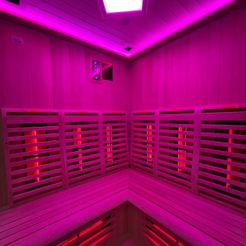 Insignia Far Infrared Quadrant Indoor Sauna Cabin 1500mm x 1500mm - 5mm Glass