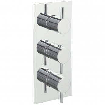 JTP Florence Thermostatic Concealed 3 Outlet Shower Valve Triple Handle - Chrome