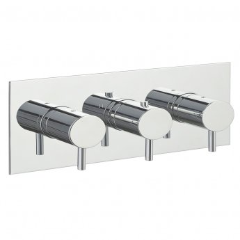 JTP Florence Thermostatic Concealed 2 Outlet Shower Valve Triple Handle - Chrome