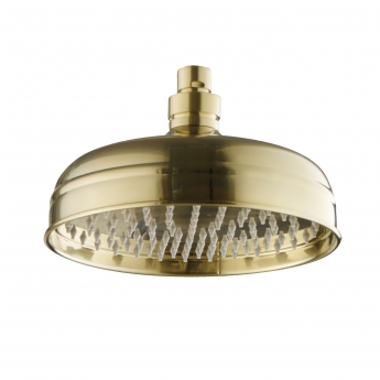 JTP Grosvenor Fixed Shower Head 200mm Diameter - Brushed Brass