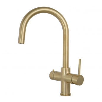 JTP 4 in 1 Hot Boiling Filter Kitchen Sink Mixer Tap - Brushed Brass