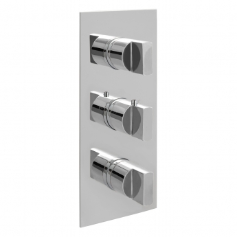 JTP Leo Thermostatic Concealed 2 Outlet Shower Valve Triple Handle - Chrome