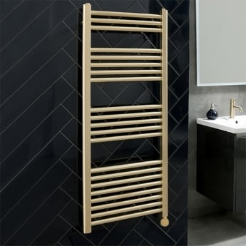 JTP Vos Brushed Finish Electric Designer Heated Ladder Towel Rail