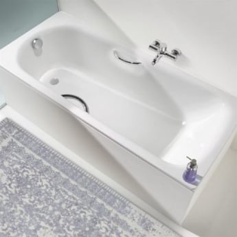 Kaldewei Eurowa Single Ended Rectangular Steel Enamel Bath with Twin Grips