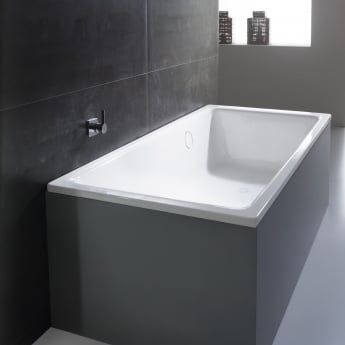 Kaldewei Puro Side Overflow Single Ended Rectangular Steel Enamel Bath