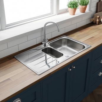 Leisure Albion Kitchen Sink | AL9502/TSW1-DS | 1.5 Bowl | Satin