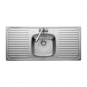 Leisure Linear 1.0 Bowl Stainless Steel Kitchen Sink with Waste Kit 1160mm L x 508mm W - Polished