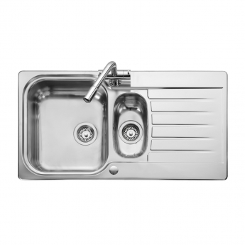 Leisure Seattle 1.5 Bowl Stainless Steel Kitchen Sink with Waste Kit 950mm L x 508mm W - Polished