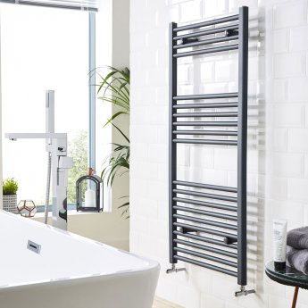 Prestige K-Rail Straight Heated Towel Rail 1000mm H x 600mm W - Anthracite