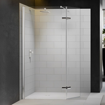 Merlyn 8 Series Hinged Wet Room Glass Panel 1000+350mm Wide 8mm Glass