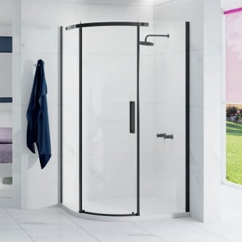 Merlyn Ionic Essence Frameless Black Offset Quadrant Shower Enclosure