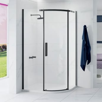 Merlyn Ionic Essence Frameless Black Offset Quadrant Shower Enclosure