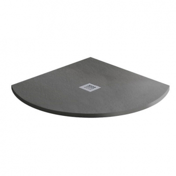 MX Minerals Ash Grey Slate Effect Quadrant Shower Tray 800mm x 800mm