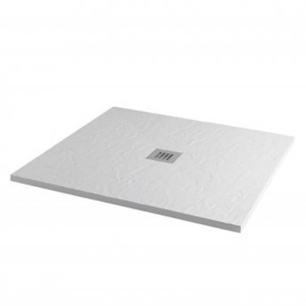 MX Minerals Ice White Slate Effect Square Shower Tray 1000mm x 1000mm