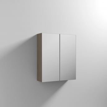 Arno Woodgrain 600mm 2-Door Mirrored Bathroom Cabinet