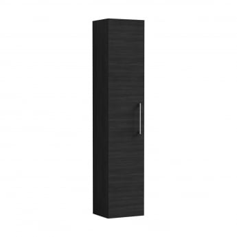 Nuie Arno Wall Hung 1-Door Tall Unit 300mm Wide - Black Woodgrain