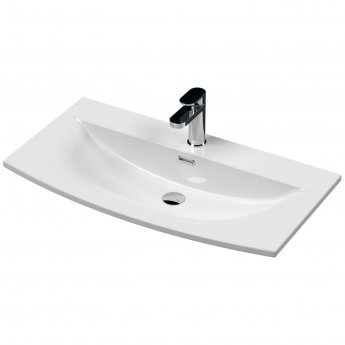 Nuie Arno Floor Standing 2-Door Vanity Unit with Basin-4 800mm Wide - Anthracite Woodgrain