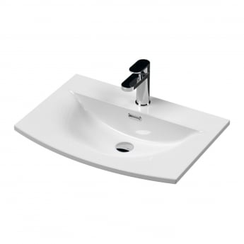 Nuie Arno Wall Hung 1-Drawer Vanity Unit with Basin-4 600mm Wide - Gloss White