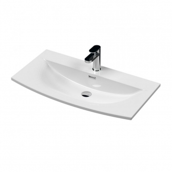 Nuie Arno Floor Standing 2-Drawer Vanity Unit with Basin-4 800mm Wide - Gloss White