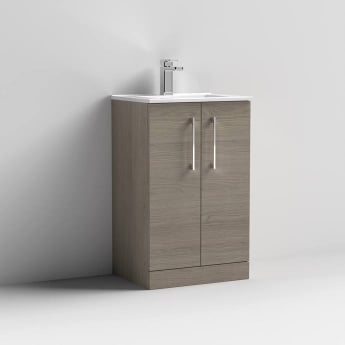 Arno Woodgrain 500mm 2-Door Floor Standing Vanity Unit