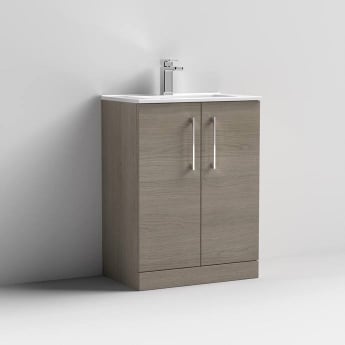 Arno Woodgrain 600mm 2-Door Floor Standing Vanity Unit