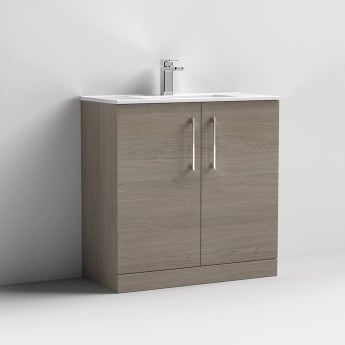 Arno Woodgrain 800mm 2-Door Floor Standing Vanity Unit