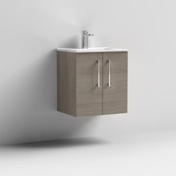 Arno Woodgrain 500mm 2-Door Wall Hung Vanity Unit