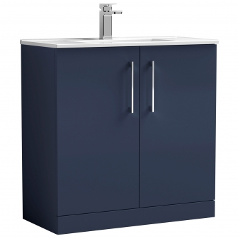 Nuie Arno Floor Standing 2-Door Vanity Unit with Basin-2 800mm Wide - Midnight Blue