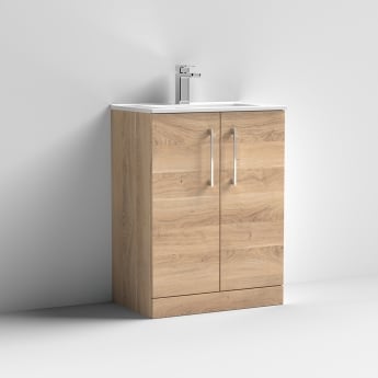 Arno Woodgrain 600mm 2-Door Floor Standing Vanity Unit