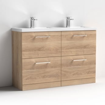 Arno Twin Woodgrain 1200mm 4-Drawer Floor Standing Vanity Unit