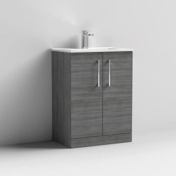 Arno Woodgrain 600mm 2-Door Floor Standing Vanity Unit