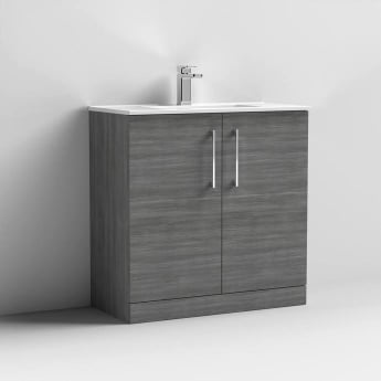 Arno Woodgrain 800mm 2-Door Floor Standing Vanity Unit