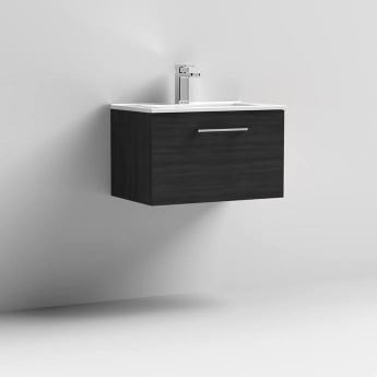 Arno Woodgrain 600mm 1-Drawer Wall Hung Vanity Unit