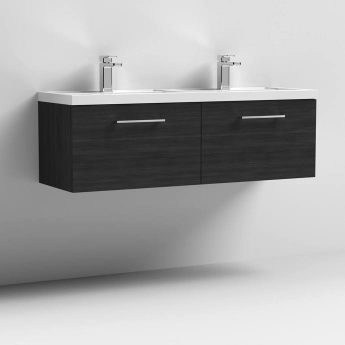 Arno Twin Woodgrain 1200mm 2-Drawer Wall Hung Vanity Unit