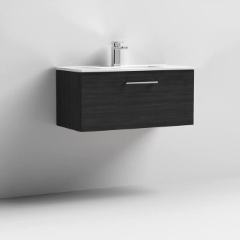 Arno Woodgrain 800mm 1-Drawer Wall Hung Vanity Unit