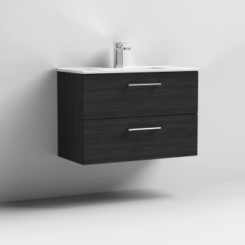 Arno Woodgrain 800mm 2-Drawer Wall Hung Vanity Unit