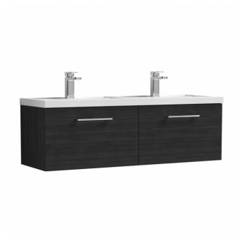 Arno Twin Woodgrain 1200mm 2-Drawer Wall Hung Vanity Unit