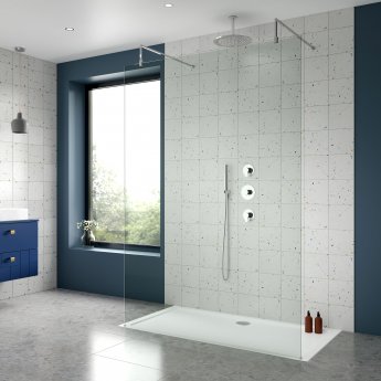 Nuie Arvan Thermostatic Concealed Mixer Shower with Shower Handset + Fixed Head and Stop Taps