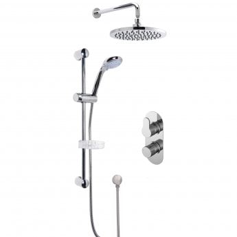 Nuie Arvan Twin Thermostatic Concealed Complete Mixer Shower with Diverter - Chrome