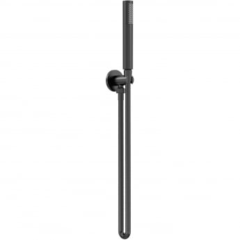 Nuie Arvan Round Pencil Shower Handset with Hose and Bracket - Matt Black