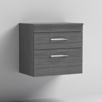 Athena 600mm 2-Drawer Wall Hung Vanity Unit with Countertop