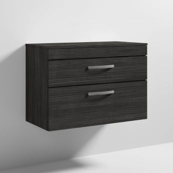 Athena 800mm 2-Drawer Wall Hung Vanity Unit with Countertop