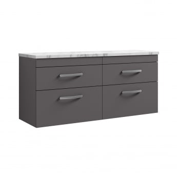 Athena Twin 1200mm 4-Drawer Wall Hung Vanity Unit with Countertop