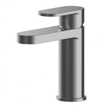 Nuie Binsey Mono Basin Mixer Tap with Push Button Waste - Brushed Pewter