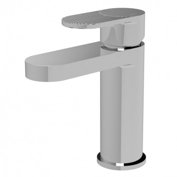 Nuie Cyprus Fluted Mono Basin Mixer Tap with Push Button Waste - Chrome