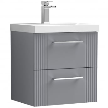 Nuie Deco Wall Hung 2-Drawer Vanity Unit with Basin-3 500mm Wide - Satin Grey