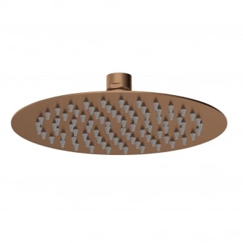 Nuie Round Fixed Shower Head 200mm x 200mm - Brushed Bronze